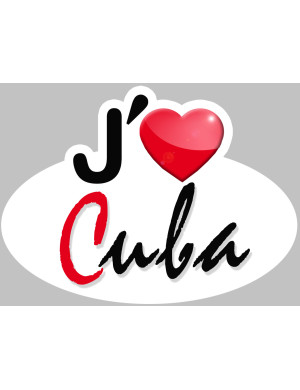 j'aime Cuba - 5x3.7cm - Sticker/autocollant