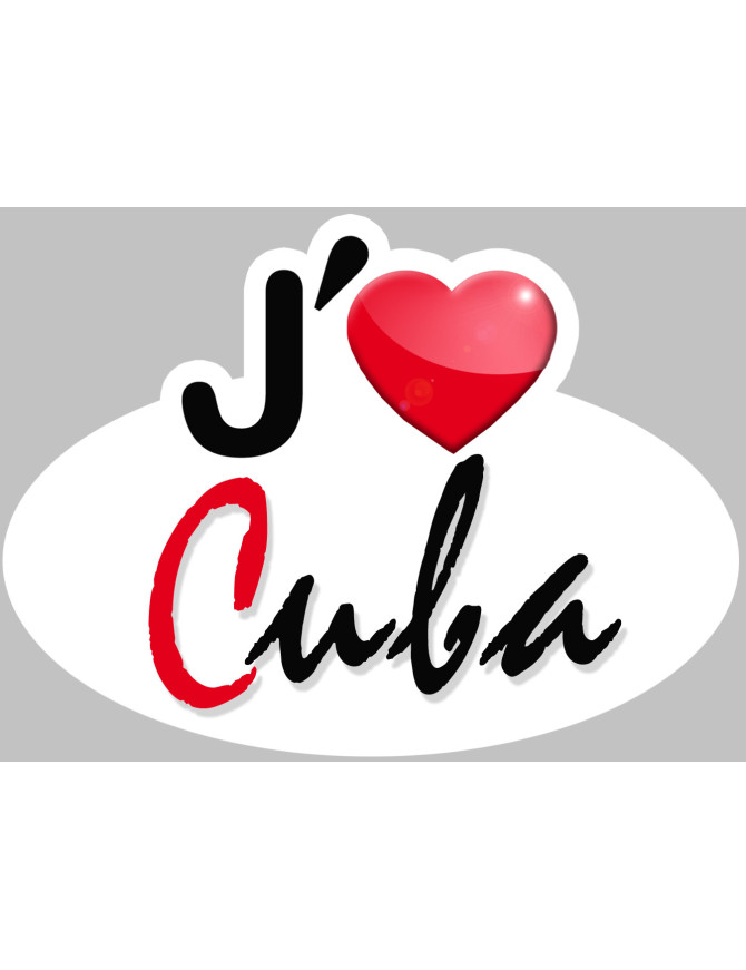 j'aime Cuba - 5x3.7cm - Sticker/autocollant