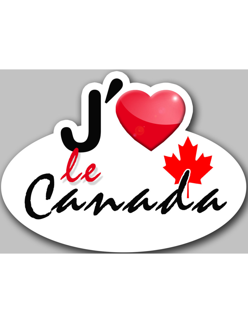 J'aime le Canada - 5x3.7cm - Sticker/autocollant