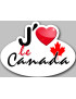 J'aime le Canada - 5x3.7cm - Sticker/autocollant