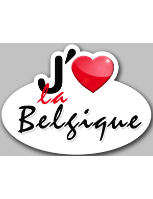 J'aime la Belgique (5x3.7cm) - sticker/autocollant