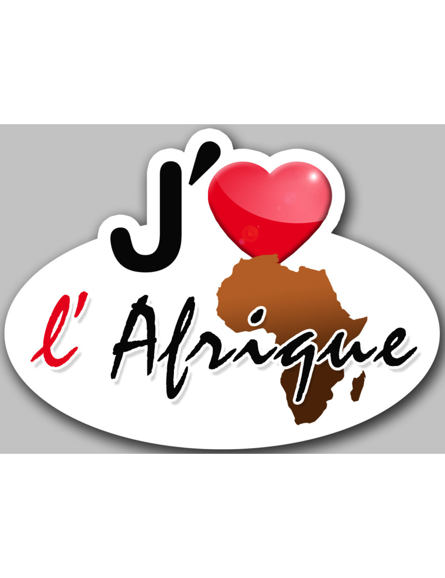 J'aime l'Afrique - 5x3.7cm - Sticker/autocollant