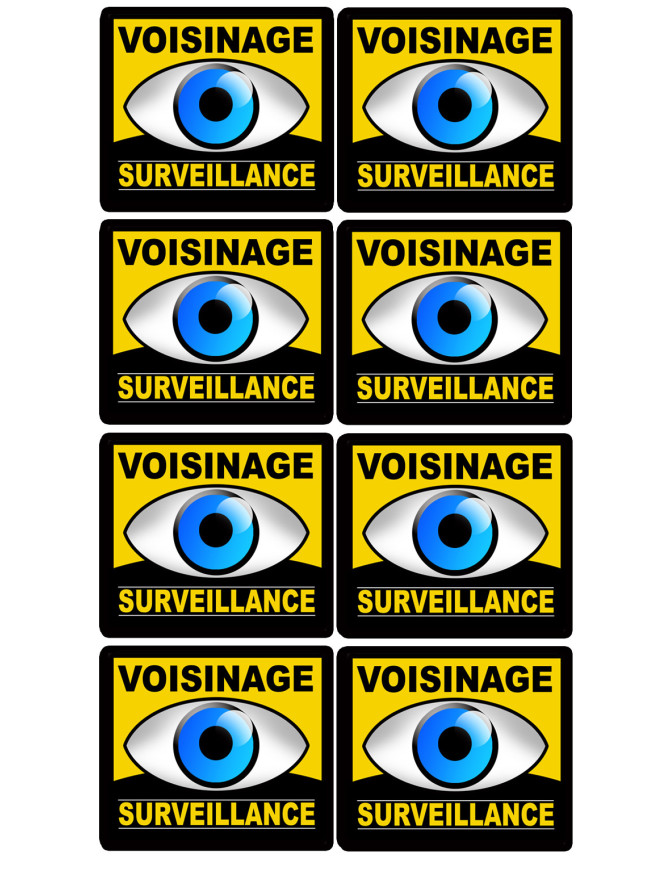 voisinage surveillance - 8fois 5cm - Sticker/autocollant