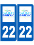 immatriculation Saint-Brieuc - Sticker/autocollant