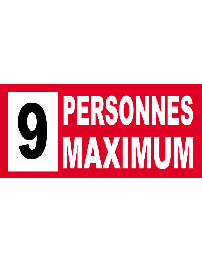 9 personnes maximum - 30X14cm - Sticker/autocollant