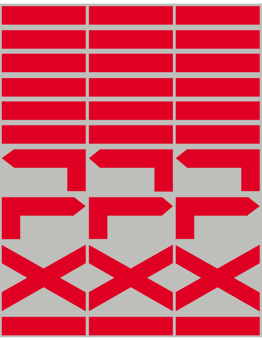Petites Balises circuits de randonnées rouge - 30 pièces - Sticker/a