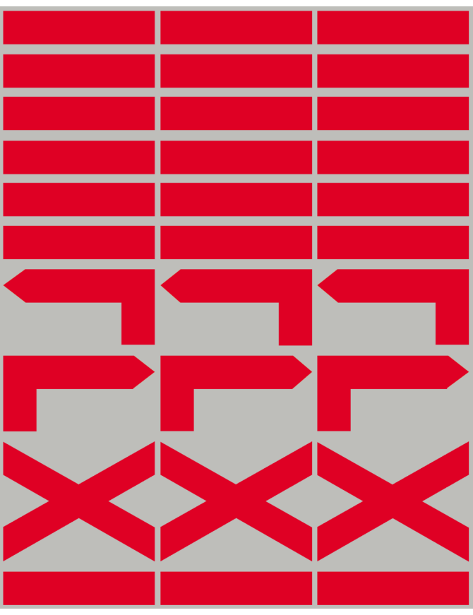 Petites Balises circuits de randonnées rouge - 30 pièces - Sticker/a