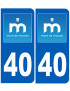 immatriculation Mont-de-Marsan 40 - Sticker/autocollant