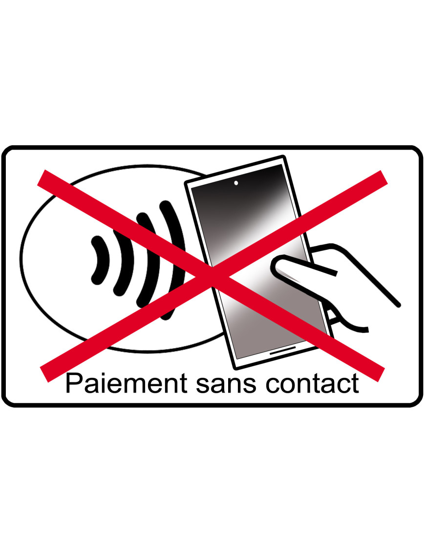 Pas de paiement sans contact smartphone - 15x9.2cm - Sticker/autocolla