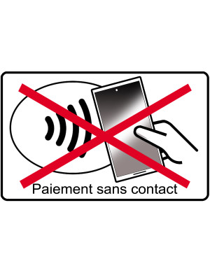 Pas de paiement sans contact smartphone - 20x12.3cm - Sticker/autocoll