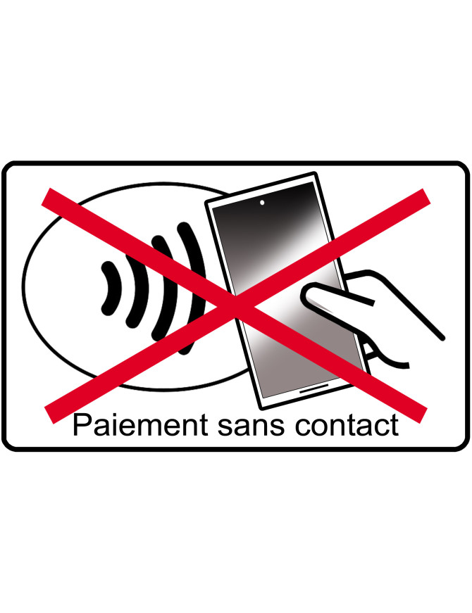 Pas de paiement sans contact smartphone - 20x12.3cm - Sticker/autocoll