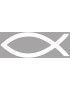 poisson chrétien blanc - 29x11cm - Sticker/autocollant