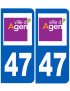 immatriculation Agen 47 - Sticker/autocollant