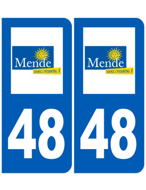 immatriculation Mende 48 - Sticker/autocollant