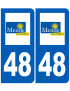immatriculation Mende 48 - Sticker/autocollant