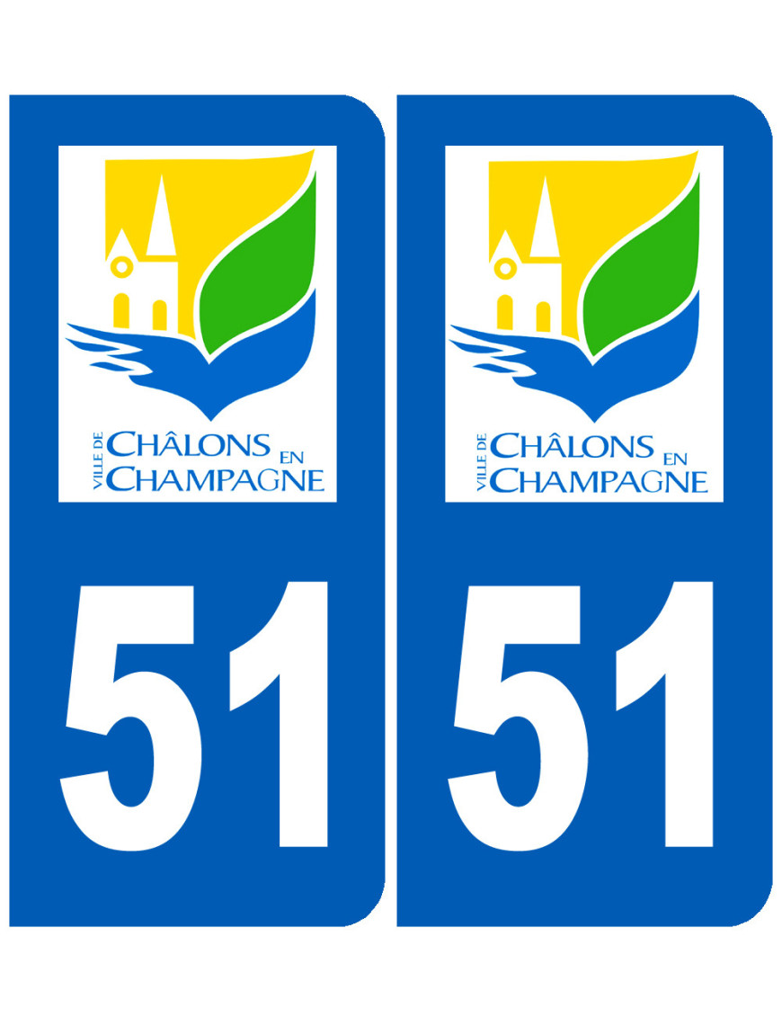 immatriculation Châlons-en-Champagne 51 - Sticker/autocollant