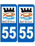 immatriculation Bar-le-Duc 55 - Sticker/autocollant