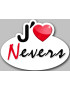 j'aime Nevers (5x3.7cm) - Sticker/autocollant