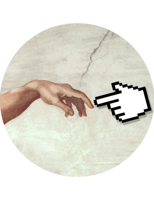 Michel ange aujourd'hui - 20x20cm - Sticker/autocollant