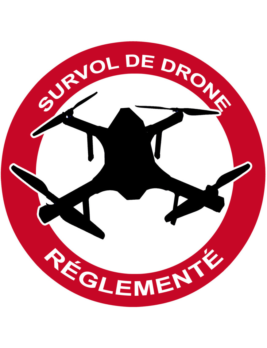 Survol de drône réglementé - 20cm - Sticker/autocollant