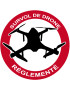 Survol de drône réglementé - 10cm - Sticker/autocollant