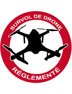 Survol de drône réglementé - 5cm - Sticker/autocollant