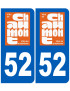 immatriculation Chaumont 52 - Sticker/autocollant