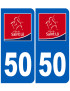 immatriculation Saint-Lô 50 - Sticker/autocollant