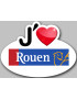 j'aime Rouen (15x11cm) - Sticker/autocollant