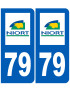 immatriculation Niort 79 - Sticker/autocollant