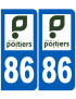 immatriculation Poitiers 86 - Sticker/autocollant
