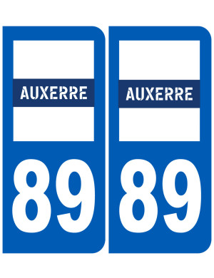 immatriculation Auxerre 89 - Sticker/autocollant