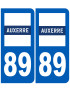 immatriculation Auxerre 89 - Sticker/autocollant