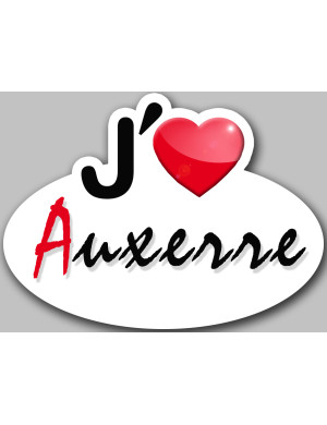 j'aime Auxerre (15x11cm) - Sticker/autocollant