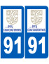 immatriculation Évry-Courcouronnes 91 - Sticker/autocollant