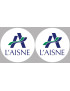 L'Aisne 02 - 2 fois 5cm - Sticker/autocollant