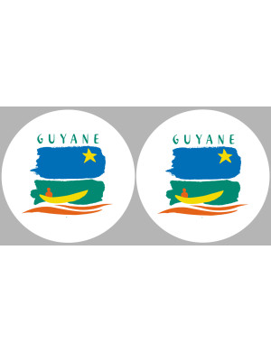 la Guyane (2fois 5cm) - Sticker/autocollant