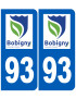 immatriculation Bobigny 93 - Sticker/autocollant