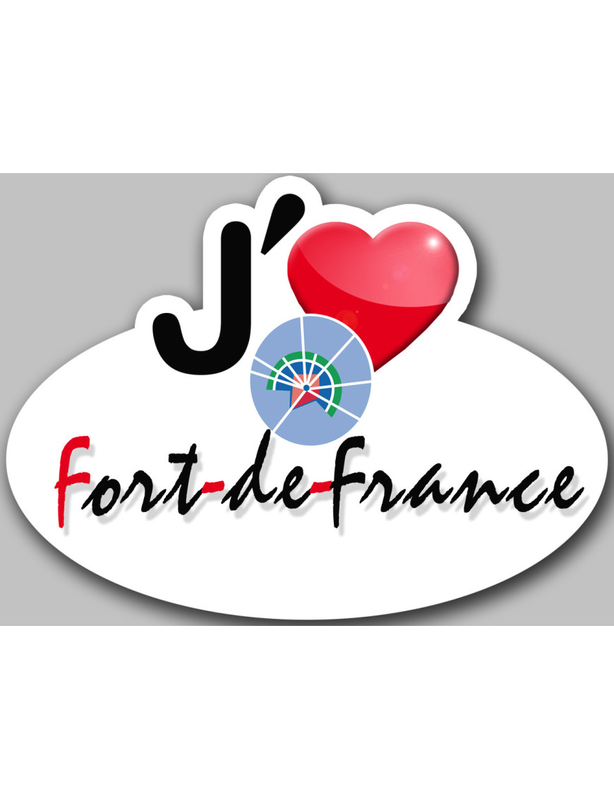 j'aime Fort de France (15x11cm) - Sticker/autocollant