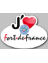 j'aime Fort de France (5x3.7cm) - Sticker/autocollant