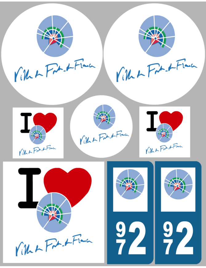 Fort de France - 8 autocollants variés - Sticker/autocollant