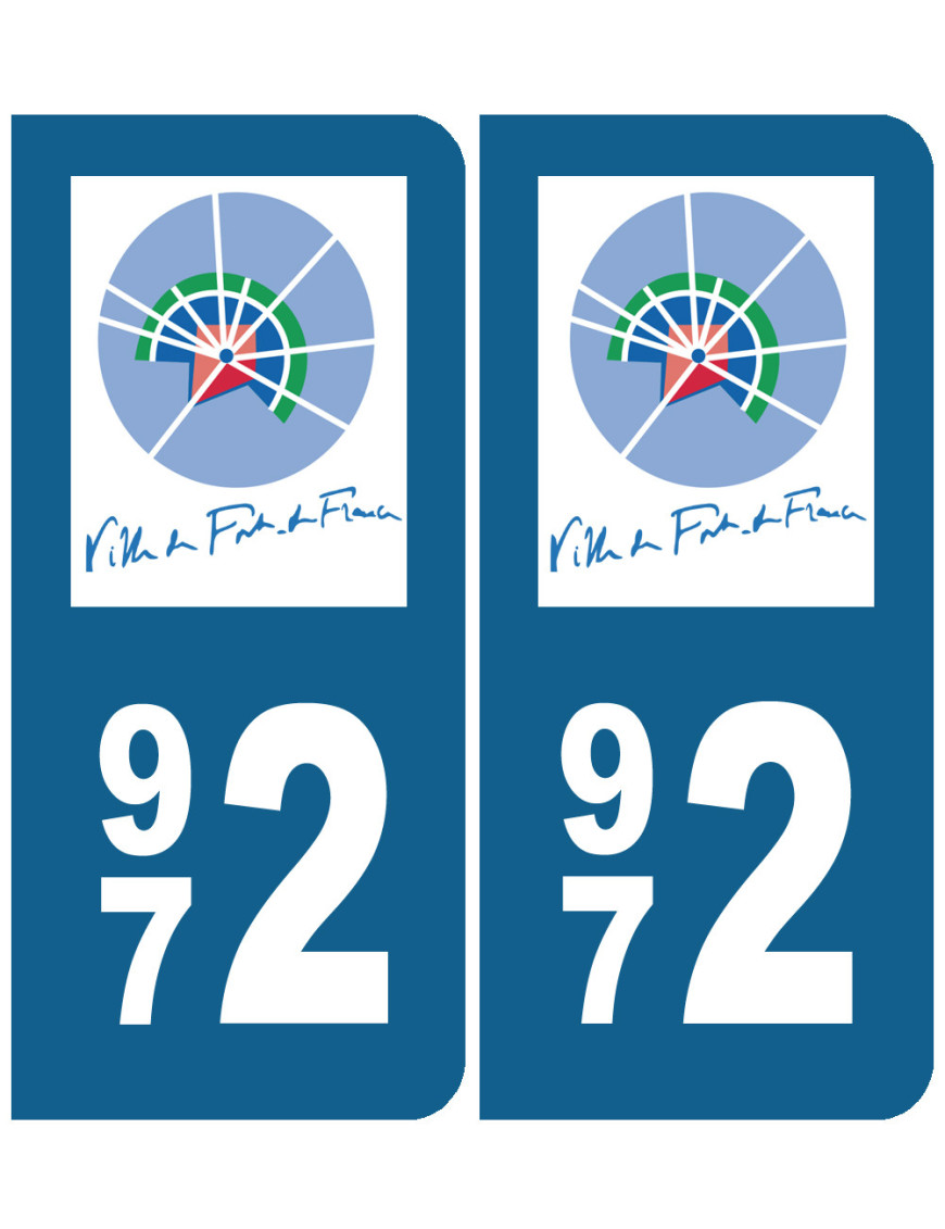 immatriculation Fort de France 972 - Sticker/autocollant