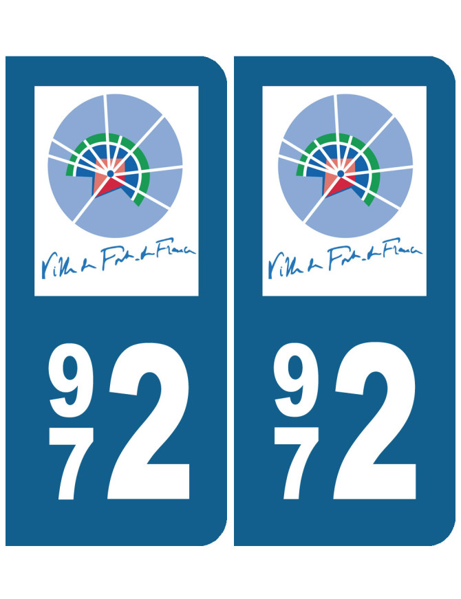 immatriculation Fort de France 972 - Sticker/autocollant