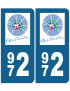 immatriculation Fort de France 972 - Sticker/autocollant