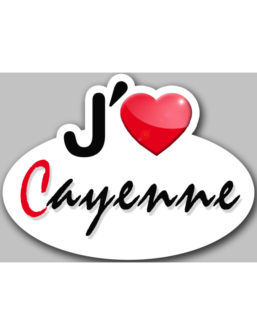 j'aime Cayenne (15x11cm) - Sticker/autocollant