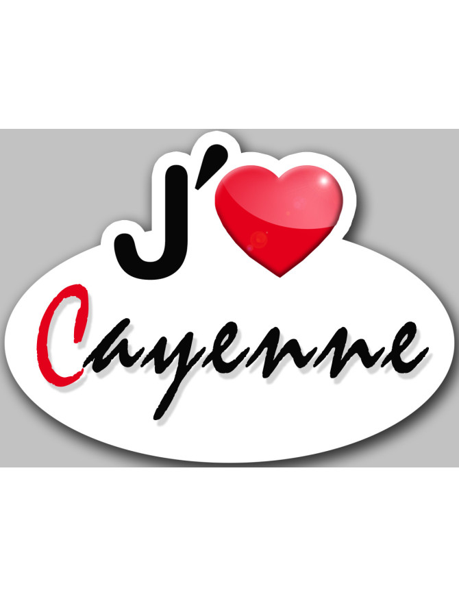 j'aime Cayenne (15x11cm) - Sticker/autocollant