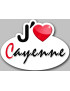 j'aime Cayenne (5x3.7cm) - Sticker/autocollant