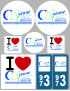 Cayenne - 8 autocollants variés - Sticker/autocollant