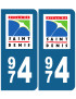 immatriculation Saint-Denis de la Réunion - Sticker/autocollant
