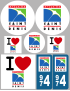 Saint-Denis de la Réunion - 8 autocollants variés - Sticker/autocoll
